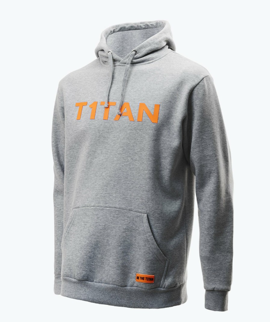 T1TAN Hoodie Grey Felpe Con Cappuccio